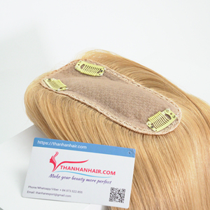 วิกผมคนสำหรับผิวด้านบนวิกผมยาวสีบลอนด์ฐานผ้าไหม - Product Image 1