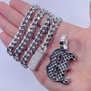 Collier Lettre Initiale Glacée en Argent Sterling-Bijoux Hip Hop - Product Image 3