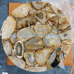 Bàn Bên Cạnh Đá Mã Não Chất Lượng Cao Kích Thước 12X16 Inch Bàn Đá Bên Cạnh Đá Cẩm Thạch Sang Trọng Màu Xám Cho Đồ Nội Thất Phòng Khách MOQ 25 Chiếc - Product Image 5