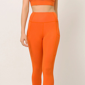 Dernière tendance personnalisée ensembles de yoga et d'entraînement sportif pour femmes combinaison athlétique sans couture 2 pièces leggings actifs côtelés - Product Image 2