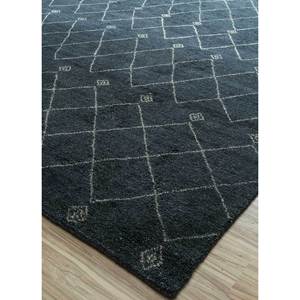 Alfombras de Lana Anudadas a Mano con Patrón Geométrico Azul Zuri, 9x12, Rectangulares, para Pasillo, Entrada, Habitación, para Adolescentes - LKM-2098 - Product Image 1