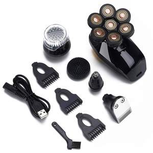 Kit de rasoir électrique rotatif rechargeable, étanche IPX7, mini rasoir avec tondeuse à barbe pour le rasage du visage, pour utilisation en camping-car - Product Image 1