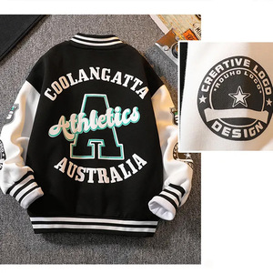 2025 alta calidad hombres moda Streetwear moda Varsity chaquetas novedad contraste Color chaqueta Bomber - Product Image 5