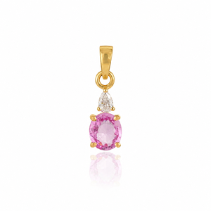 Colgante de Zafiro Rosa y Diamantes - Product Image 1