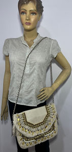 Classique Boho Vintage coton grande capacité messager pochette à la mode bandoulière sac à bandoulière fermeture éclair pour décontracté fête Portable - Product Image 2