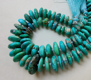 100% Natural Arizona turquesa Rondell forma cuentas, turquesa suave Rondell cuentas, 8 pulgadas Arizona turquesa piedras preciosas cuentas - Product Image 5