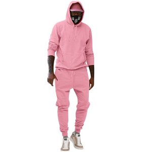 2025 nouvelle mode hommes survêtement ensembles à capuche et pantalon femmes couleur unie pull à capuche + pantalon costume vêtements de sport décontractés ensembles mâle - Product Image 2