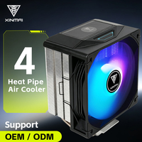Refroidisseur d'air pour processeur XINMAI 230W TDP, 4 caloducs, 84CFM, 2000RPM, ventilateur PWM ARGB pour PC de jeu Intel LGA1851 1700 AMD AM5