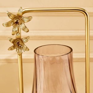 Vintage Metal Brass Candle Holders With Glass <b>Lanterns</b> and Candle Stand <b>Set</b> for Wedding Dinner Table Decor - Product Image 3