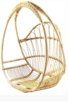 Balançoire de jardin en plein air Oeuf Chaise Coussin de support en bois solide Rotin en osier Design européen moderne Ensemble de hamac de plafond Balançoire suspendue