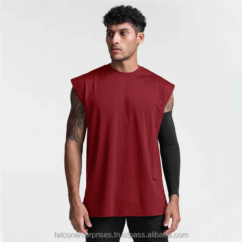 Summer Men Mesh Gym Vest Quick Dry Loose Bodybuilding Tank Top Fitness Exercise Wide shoulder Sports Sleeveless Shirt