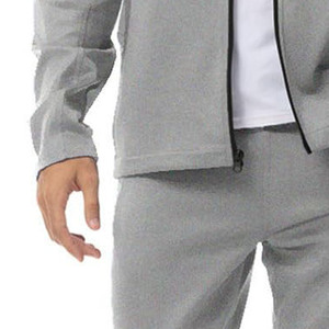Ensemble 2 pièces Streetwear personnalisé pour hommes Ensembles de jogging à fermeture éclair Pantalon évasé lavé Survêtements à capuche embossés pour automne Survêtements de survêtement - Product Image 2