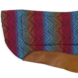 Manta de sillín contorneada occidental de lana 100%, almohadillas ecuestres de comodidad óptima para SILLÍN de caballo - Product Image 1