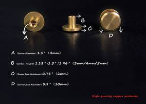 Bonne conception sacs de haute qualité décoration bricolage vis en cuivre tête ronde clou solide vis en cuir Rivet - Product Image 6