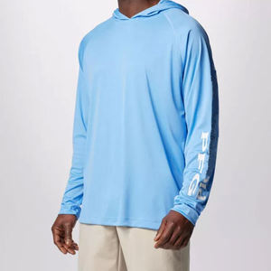 Personnalisé de haute qualité UPF50 + séchage rapide UV évacuation de l'humidité manches courtes col roulé performance formelle motif à capuche - Product Image 1