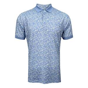 เสื้อกอล์ฟแขนสั้นผู้ชาย Handee ผ้าโพลีเอสเตอร์ถัก 100% ระบายอากาศได้ดี พิมพ์ลายดอกไม้ ดีไซน์สวมใส่สบายและมีสไตล์ - Product Image 2