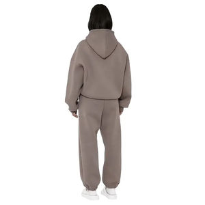 Sweat à capuche épais surdimensionné vierge 100% coton de haute qualité sans ficelle poids lourd épaule tombante 500gsm survêtement unisexe - Product Image 4