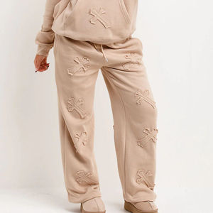 Ensemble survêtement décontracté pour femme, sweat-shirt et pantalon oversize en coton 100% léger à capuche pour l'hiver, streetwear uni avec strass - Product Image 5