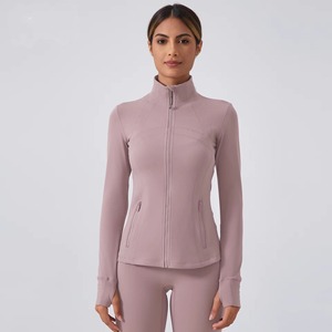 Veste de gymnastique à fermeture éclair pour femmes, tenue de yoga et de fitness à fermeture éclair complète pour l'entraînement d'hiver, vente en gros OEM - Product Image 3