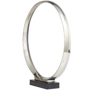 Sculpture de table ronde contemporaine en métal, objet de table artistique, élégant accent décoratif pour la maison, le bureau et l'entrée - Product Image 1