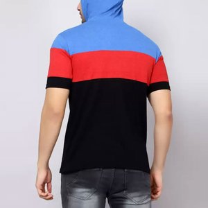 Camiseta informal de gran tamaño cómoda personalizada al por mayor 2025 con capucha más colores camisetas de manga corta con capucha Unisex para hombre - Product Image 3