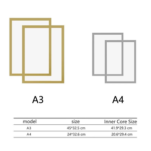 Cadre photo mural auto-adhésif en PVC Hookei, multi-tailles A3-A6, pour la maison et le magasin - Product Image 2