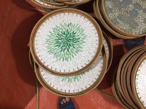 Top recherche plateau de service décor à la maison cadeaux uniques meilleur prix nacre incrusté bambou rotin plateau parfait bambou rotin - Product Image 2