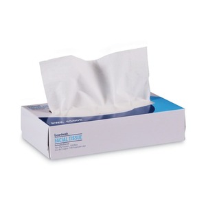 Boardwalk 2-Ply <b>Soft</b> Facial Tissue Eco-Friendly White Flat <b>Box</b> 30/Carton for Home Office Use - Product Image 1