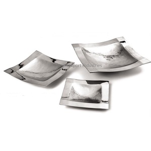 Ensembles de bols de service martelés en aluminium argenté faits à la main classiques pour table à manger de cuisine servant des bols de fruits et de collations - Product Image 6