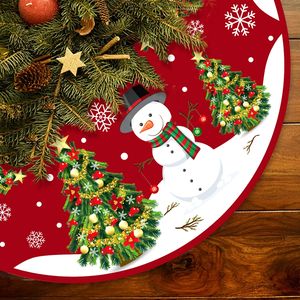 90 مخملي أحمر سانتا كلوز تنورة شجرة عيد الميلاد ندفة الثلج شجرة عيد الميلاد حصيرة لتزيين عيد الميلاد - Product Image 6