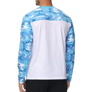 Traje de baño de manga larga para hombre protector solar UPF 50 + protección UV deportes ejercicio correr senderismo camiseta traje de baño cuello redondo camuflaje - Product Image 2