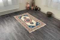 Luxury White Hand Knotted Wool Moroccan Super Kazak Abstract Rug Soft Textured Eco-Friendly Anti-Slip Low Pile Home Interior