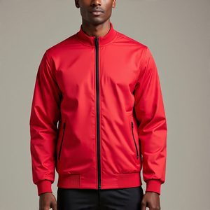 แจ็คเก็ตบอมเบอร์ผ้าซาตินสำหรับผู้ชายแจ็คเก็ตบอมเบอร์มีกระดุมแบบลำลองสำหรับฤดูหนาว - Product Image 3