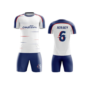 Uniforme de fútbol de poliéster 100% para hombre al por mayor, escote en V, diseño Retro contrastante, logotipo de Color personalizado, tela transpirable elástica - Product Image 1