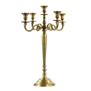 Customized Size Home <b>Decorative</b> 5 Arm Candelabra <b>Gold</b> Finished Metal Aluminum Candle Holder Crystal Acrylic Wedding Church <b>Decor</b> - Product Image 3