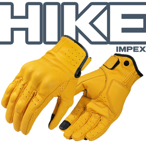 Gants de moto en cuir jaune, gants de cyclisme à doigts complets, respirants, coupe-vent, légers, compatibles avec les écrans tactiles - Product Image 1