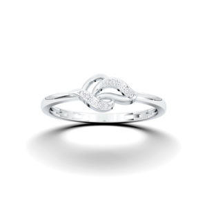 Juego de puntas de diamante de corte redondo de moissanita de 0,04 quilates, anillo con motivo infinito elegante hecho en oro sólido de 10K,14K,18K - Product Image 3