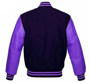 Veste universitaire sur mesure en gros pour hommes, dernier design avec laine noire et cuir doré pour les tenues de l'école - Product Image 5