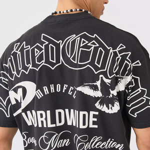 เสื้อยืดโอเวอร์ไซส์ผู้ชาย คุณภาพสูง ผ้าฝ้าย 100% ขายส่ง รับทำโลโก้ ดีไซน์ใหม่ สไตล์วินเทจ ไซส์ใหญ่ แฟชั่น ลายตัวอักษร - Product Image 5