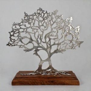 GoldBark TrunkNest CelestialBranch elegante escultura de Arte de árbol de Metal para exhibición de pared o mesa en hogares modernos - Product Image 5