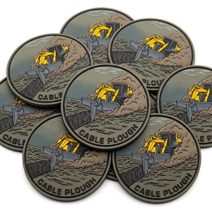 Badges ronds en silicone PVC Seismo Ocean pour observatoires marins, emblèmes pour vêtements de travail de recherche maritime, vente en gros directe usine - Product Image 2