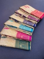 Diseñador indio Último Llamativo Banarasi Seda Sari Tradicional Exclusivo Fiesta Festival Nupcial Desgaste Rich Look MUJER Sari