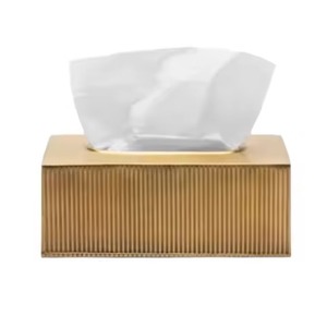 Rectangular Brass-Style Metal Tissue Napkin Box <b>Cover</b> Holder for Hotels and Restaurants Storage Modern Style Storage <b>Bin</b> - Product Image 5