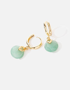 Trandgy Disc Hoop Earring Turquoise <b>Silver</b> <b>Huggies</b> Amazonite Gold Plated Labradorite Huggie Earrings Stylish Sterling <b>Silver</b> - Product Image 2