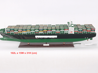 EVERGREENN Barco de Madera Comercial Hecho a Mano, Modelo de Buque de Carga para Exhibición, Colección, Estilo Feng Shui, Envío Global, Regalos