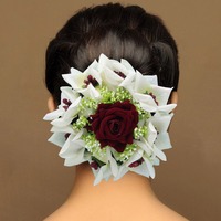 Belles fleurs blanches rouges pour femmes et filles accessoires de cheveux artificiels élégant Juda pour les fêtes de mariage chapeaux de mariée