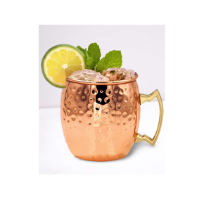 Meilleures ventes de bonnes tasses de mule de Moscou en cuivre personnalisées tasse de mule de voyage de forme ronde martelée solide fabriquée en Inde - Product Image 2
