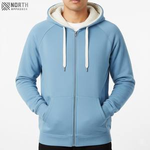 Oem personalizado hombres cremallera pulóver Sudadera con capucha invierno Casual algodón poliéster bordado tejido impreso bolsillo Reversible - Product Image 1