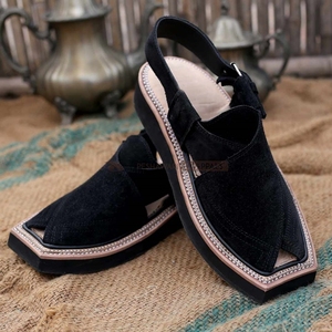 Sandales en cuir de couleur bleue brillante pour hommes de haute qualité en vente de gros Fabriqué au Pakistan Vente directe d'usine - Product Image 2