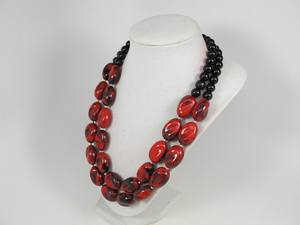 Cuentas de resina roja al por mayor boda moda excepcional venta regular mujer collar joyería collar - Product Image 5